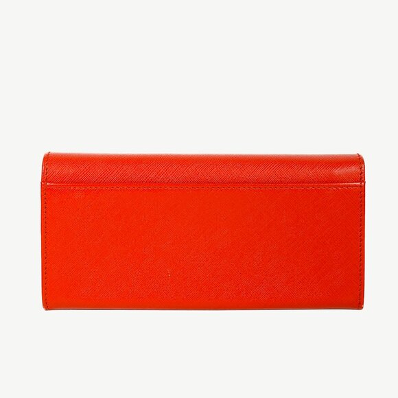 Salvatore Ferragamo Dark Orange Gancini Saffiano-Leather Continental Wallet - Picture 4 of 12